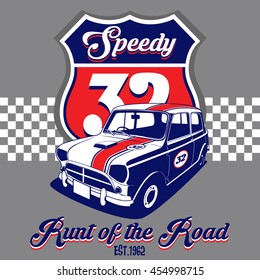 Runt of the Road vector T-shirt design.