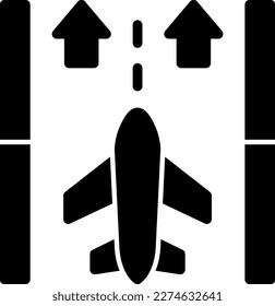 Runway Glyph Vector Icon Design
