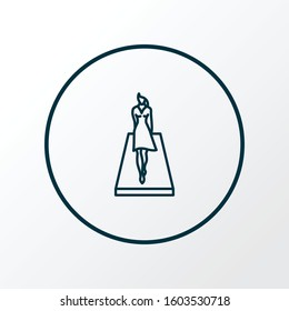 Runway icon line symbol. Premium quality isolated model lady element in trendy style.