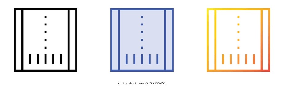 ícone da pista. Design de estilo linear, preenchimento azul e gradiente isolado em plano de fundo branco