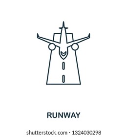 Runway icon. Outline thin line style from airport icons collection. Pixel perfect Runway icon for web design, apps, software, print usage