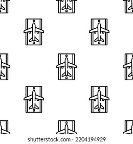 Runway Icon Pattern. Seamless Runway Pattern On White Background.