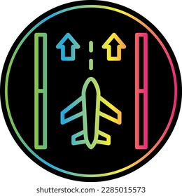 Runway Line Gradient Due Color Vector Icon Design
