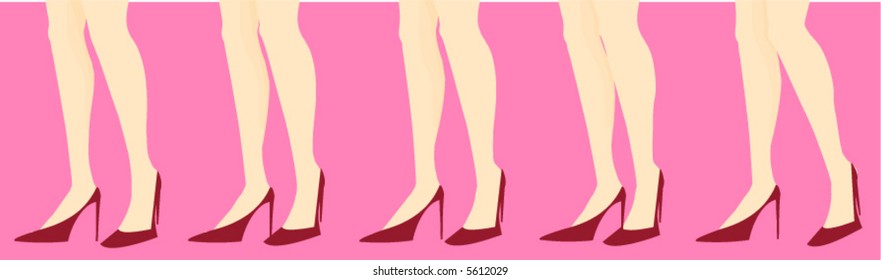 Runway poses of legs