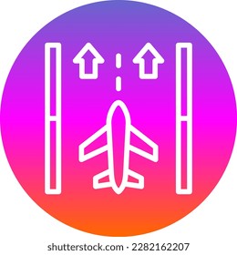 RunwayLine Gradient Circle Vector Icon Design