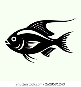 Rupchanda fish silhouette vector design with a white background