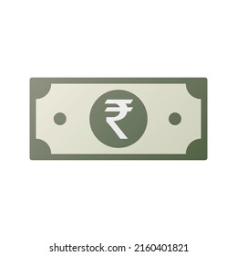 Rupee Banknote. Flat style illustration. INR Isolated on white background. EPS-10 Vector File.