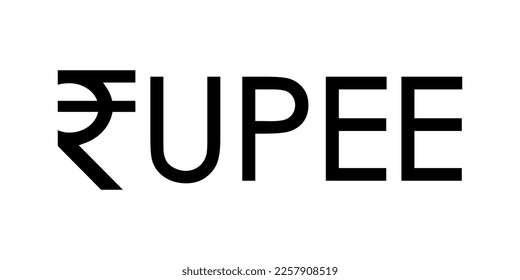 Rupie-Kalligrafie mit Rupe-Symbol, Vektorgrafik