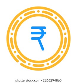 rupee coin color icon vector. rupee coin sign. isolated symbol illustration