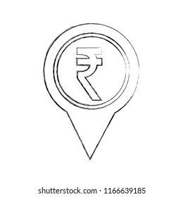 rupee coin currency money pointer location