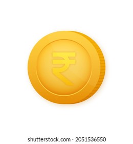 Rupee coin, great design for any purposes. Flat style vector illustration. Currency icon. svg