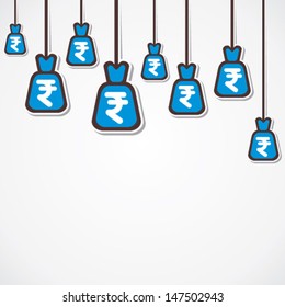 rupee currency bag background vector