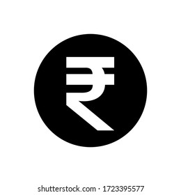 rupee currency coin black for icon isolated on white, rupee money for app symbol, simple flat rupee money, currency digital rupee coin for financial concept, vector svg