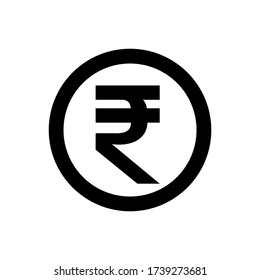 rupee currency coin black for icon isolated on white, rupee money for app symbol, simple flat rupee money, currency digital rupee coin for financial concept, vector svg
