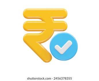 Rupee currency icon 3d rendering rupee icon illustration