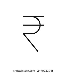 símbolo del logotipo de la moneda rupia contorno de Vector