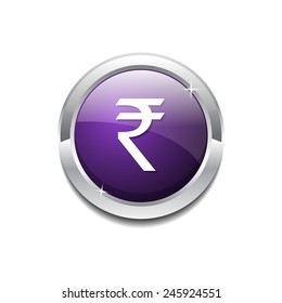 Rupee Currency Sign Circular Vector Purple Web Icon Button
