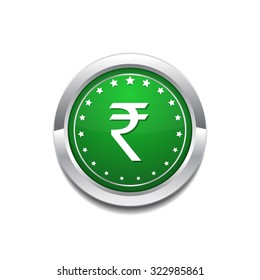 Rupee Currency Sign Vector GreenWeb Icon Button