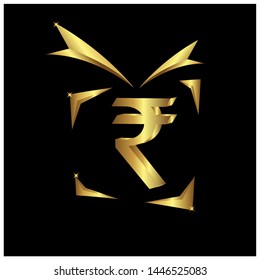 Rupee gift icon, Gold icon, Vector Illustration on white background.