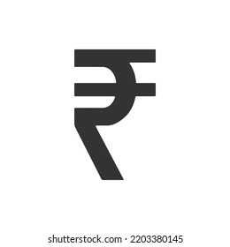 Rupee glyph icon currency or Rupee symbol flat icon for apps and websites. Vector illustration  icon isolated on white background.