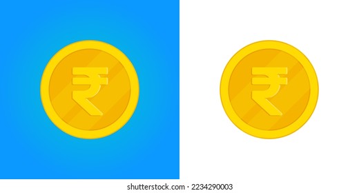 Rupee gold coin flat currency vector banner