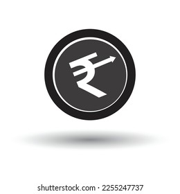 Rupee growth coin vector icon