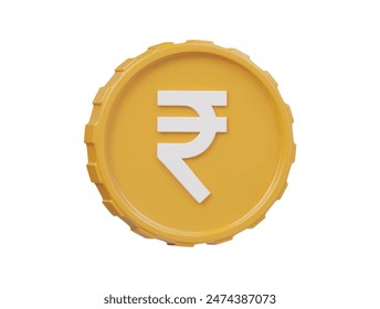  Rupee icon 3d render illustration