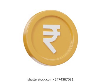  Rupee icon 3d render illustration
