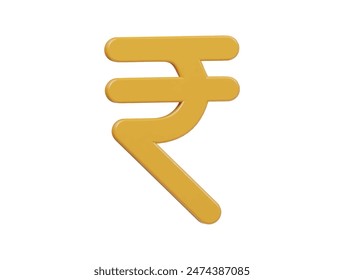  Rupee icon 3d render illustration