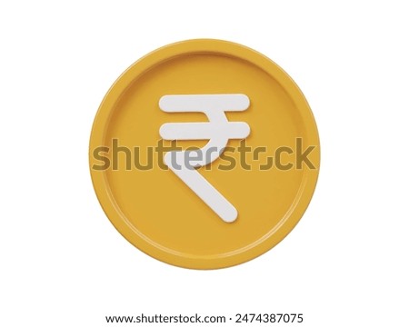  Rupee icon 3d render illustration