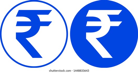 Rupee icon in circle. Vector illustration
