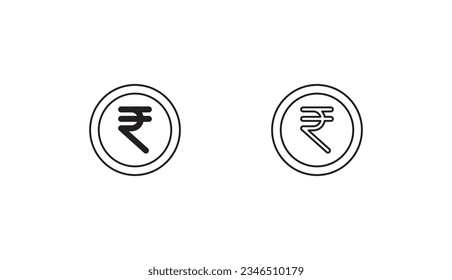 Rupee icon design with white background stock illustration