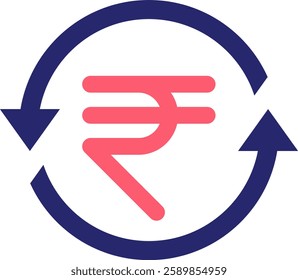 Rupee Icon Fill Vector Illustration