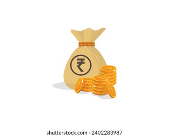 Rupee Icon Indian Currency Symbol Coin Money Bank Vector