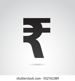 Rupee icon isolated on white background. Vector art.