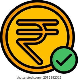 Rupee Icon Lineal Color Vector Illustration