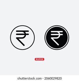 Rupee Icon Vector Logo Design Template