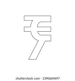 rupee indian outline icon. Signs and symbols can be used for web, logo, mobile app, UI, UX