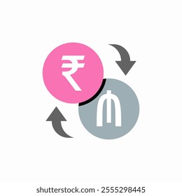 rupee to manat exchange currency icon sign vector