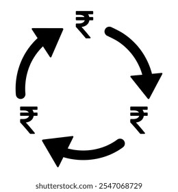 Rupie Geld ändern Symbol, Handel Bargeld Informationen Web-Symbol, konvertieren Zeichen Vektorgrafik .