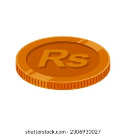 Rupee Pakistan Coin Bronze PKR Money Copper Vector