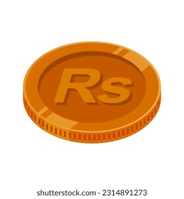 Rupee Pakistan Coin Bronze PKR Money Copper Vector