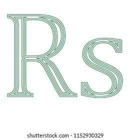 Rupee Pakistan  currency symbol  icon striped vector illustration on a white background