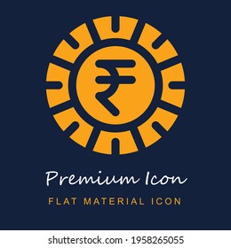 Rupee premium material ui ux isolated vector icon in navy blue and orange colors