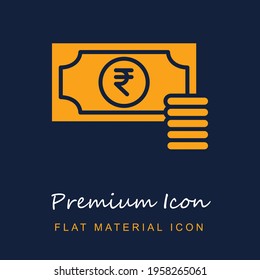 Rupee premium material ui ux isolated vector icon in navy blue and orange colors