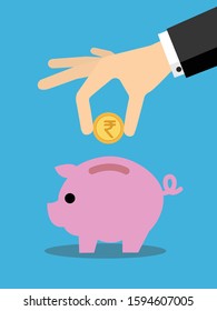 Rupee Saving in Pigy Bank