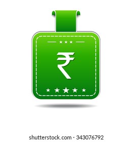 Rupee Sign Green Vector Icon Design