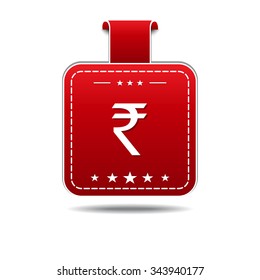 Rupee Sign Red Vector Icon Design
