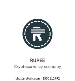 Rupee vector icon on white background. Flat vector rupee icon symbol sign from modern cryptocurrency economy and finance collection for mobile concept and web apps design.