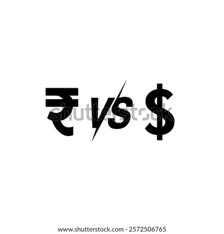 Rupee vs dollar sign, indian currency versus american dollar, indian market crisis, rupee currency weak